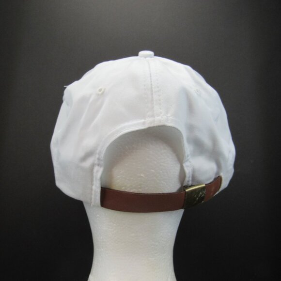 Wachovia Emb Logo Men's White Wide Brim w/Braid Adj Strap Back Trucker Cap Hat - Picture 6 of 8